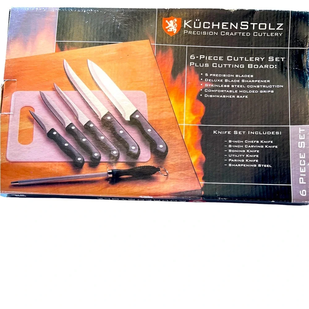 Kuchenstolz Precision 6-Piece Crafted Cutlery Plus Cutting Board. New in Box.